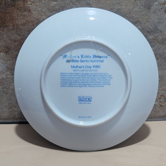 Schmid Hummel Mothers Day 1980 Mothers Little Helpers Decorative Wall Hanging Pl - Picture 2 of 10